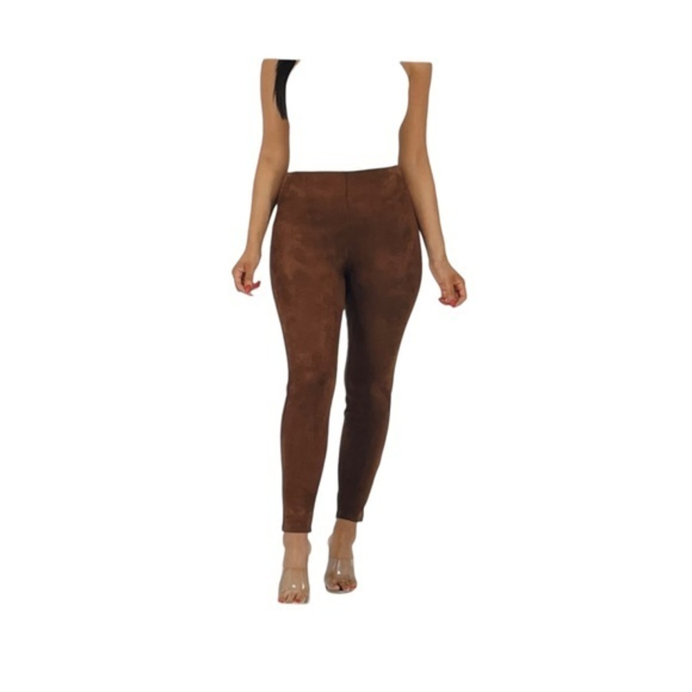 Boom Boom Jeans High Rise Bonded Suede Skinny Pant Camel Size Medium EUC #5658